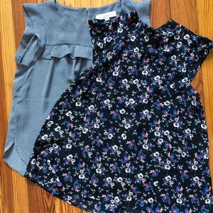 Lot 2 sleeveless dressy tops blouses LOFT